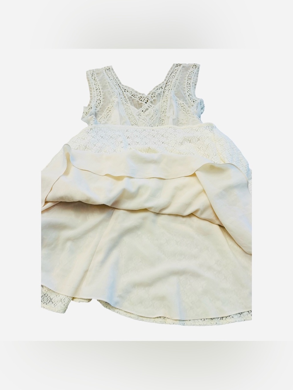 Free People Victoria Ivory Lace Embroidery Mini Dress Womens 10 - Picture 6 of 12